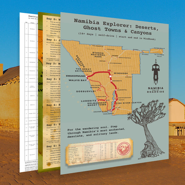 Downloadable Premium Namibia Self-Drive Itinerary - Namibia Explorer: Deserts, Ghost Towns & Canyons (14+ Days)